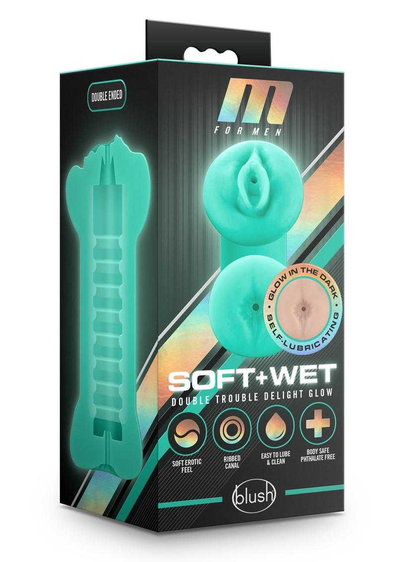 Soft and Wet Double Trouble Glow In The Dark Masturbator