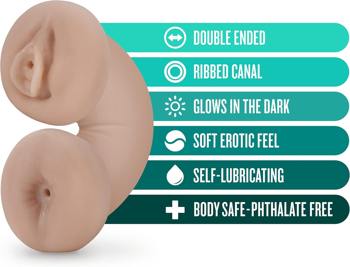 Soft and Wet Double Trouble Glow In The Dark Masturbator
