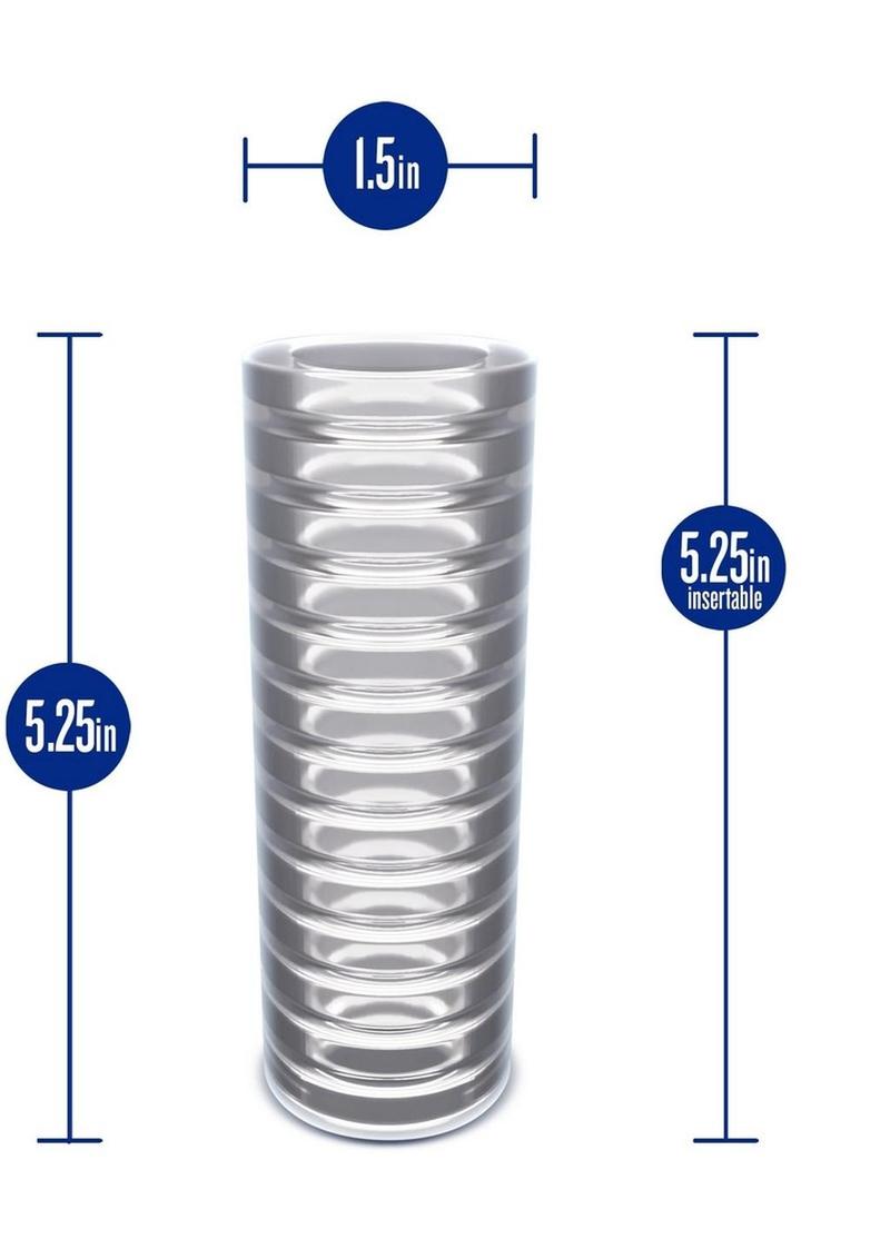 Rize Ribz Self Lubricating Stroker Dual End Masturbator - Clear