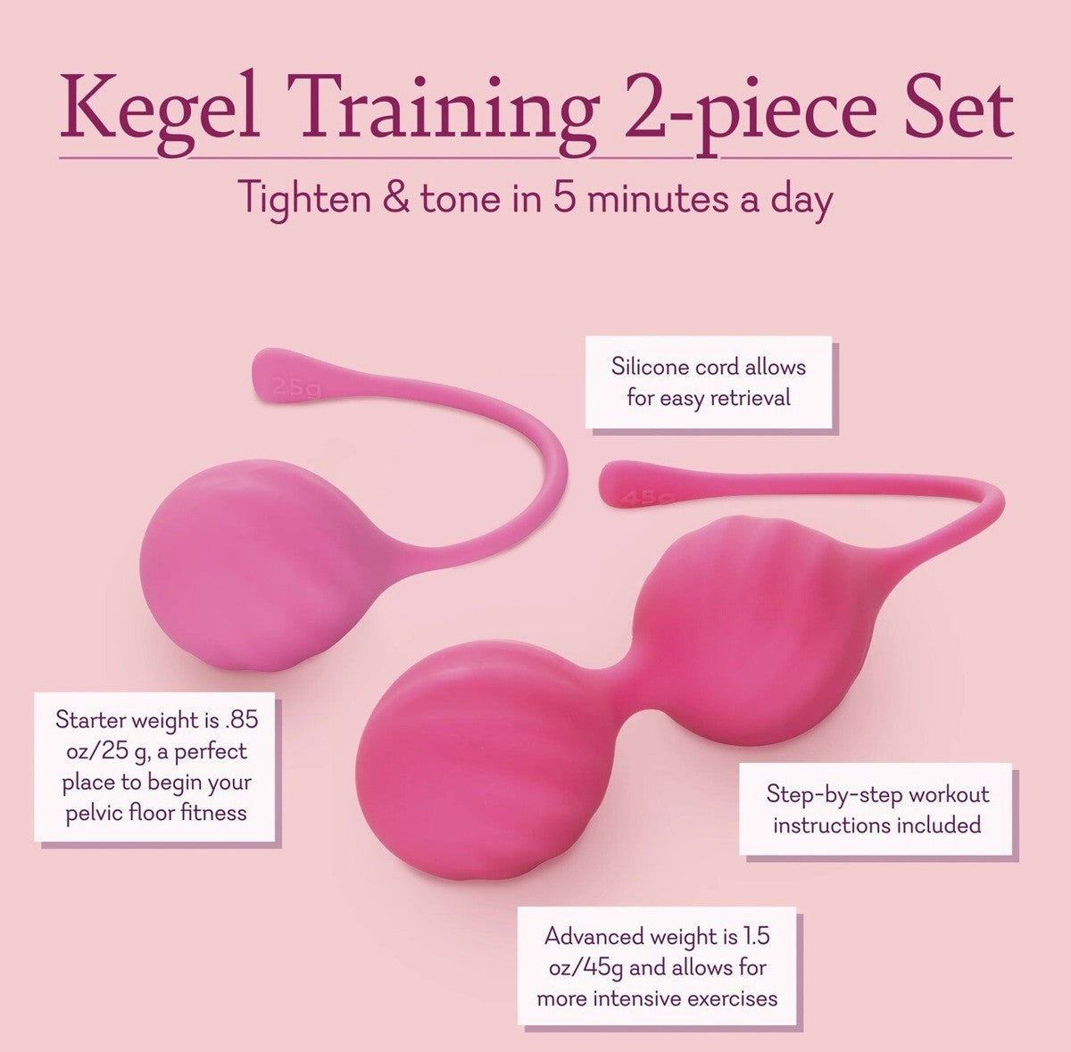 Kegel Training 2 Piece Set - 3 LEFT